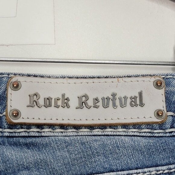 Rock Revival Women's Bootcut Jeans Size 29 Denim Blue Distressed Fashion Issues - Picture 8 of 14